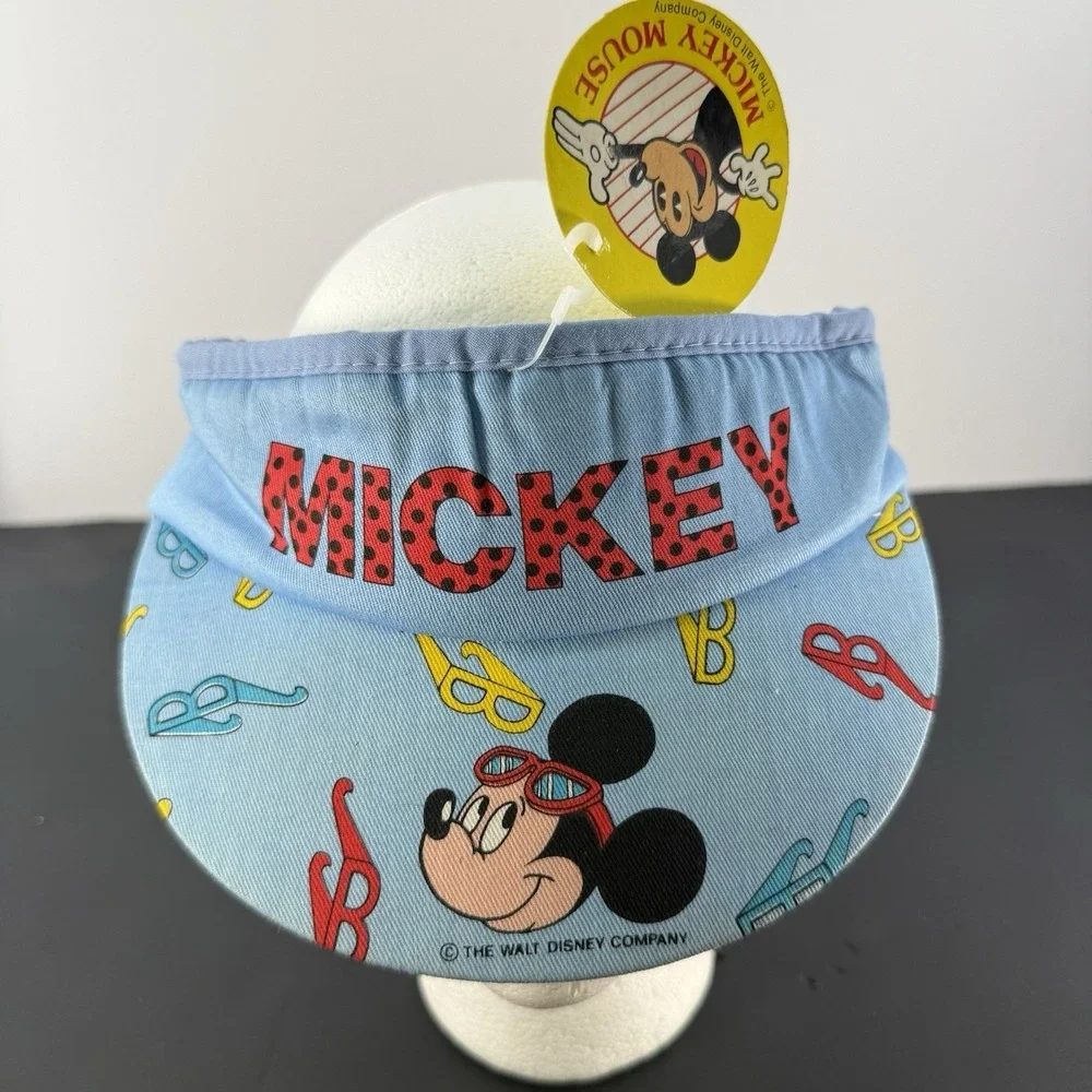 Vintage Disney Mickey Mouse Sun Visor Hat NOS Deadstock Blue Just 4 WPL 9939